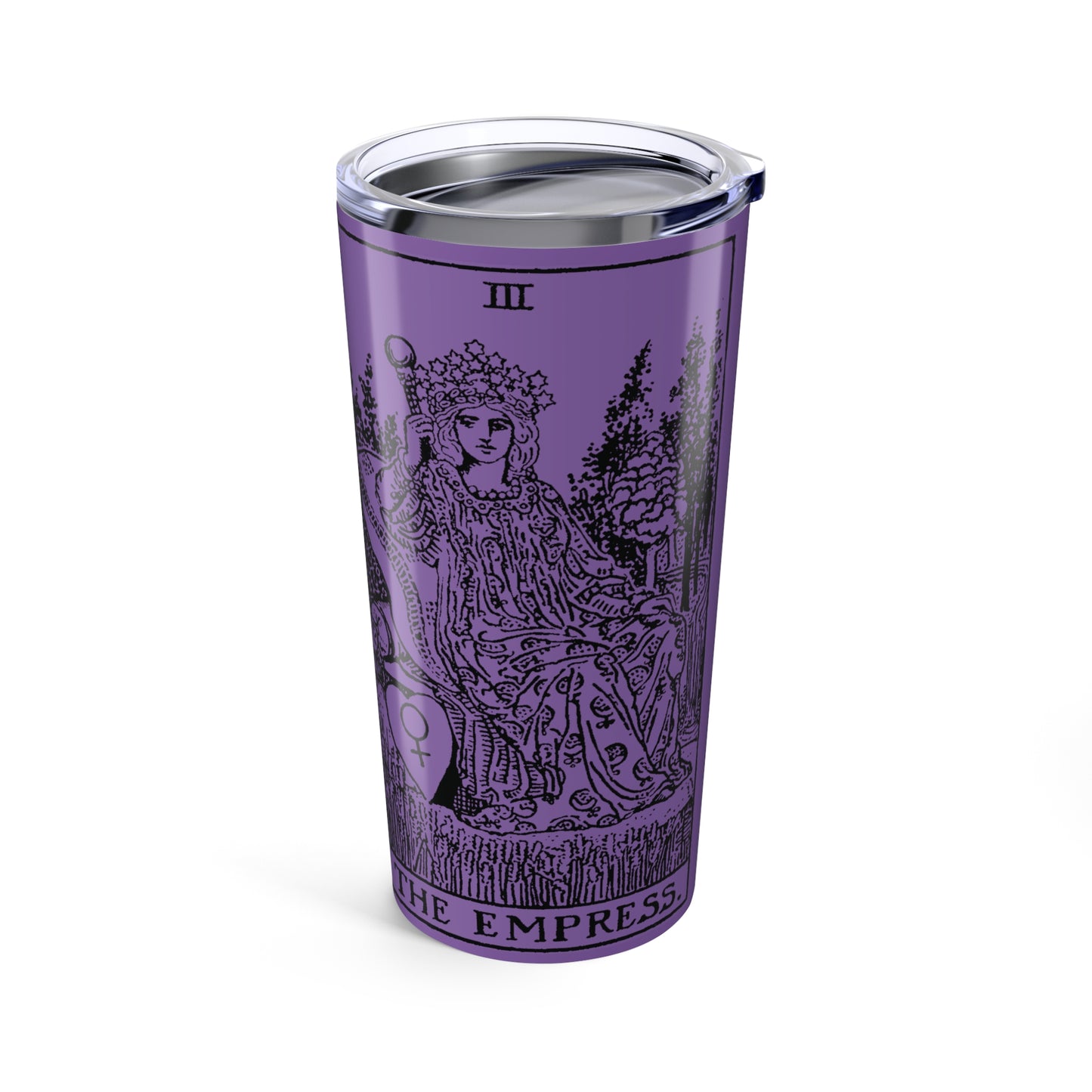 20oz Tumbler with The Empress Tarot Design - Purple