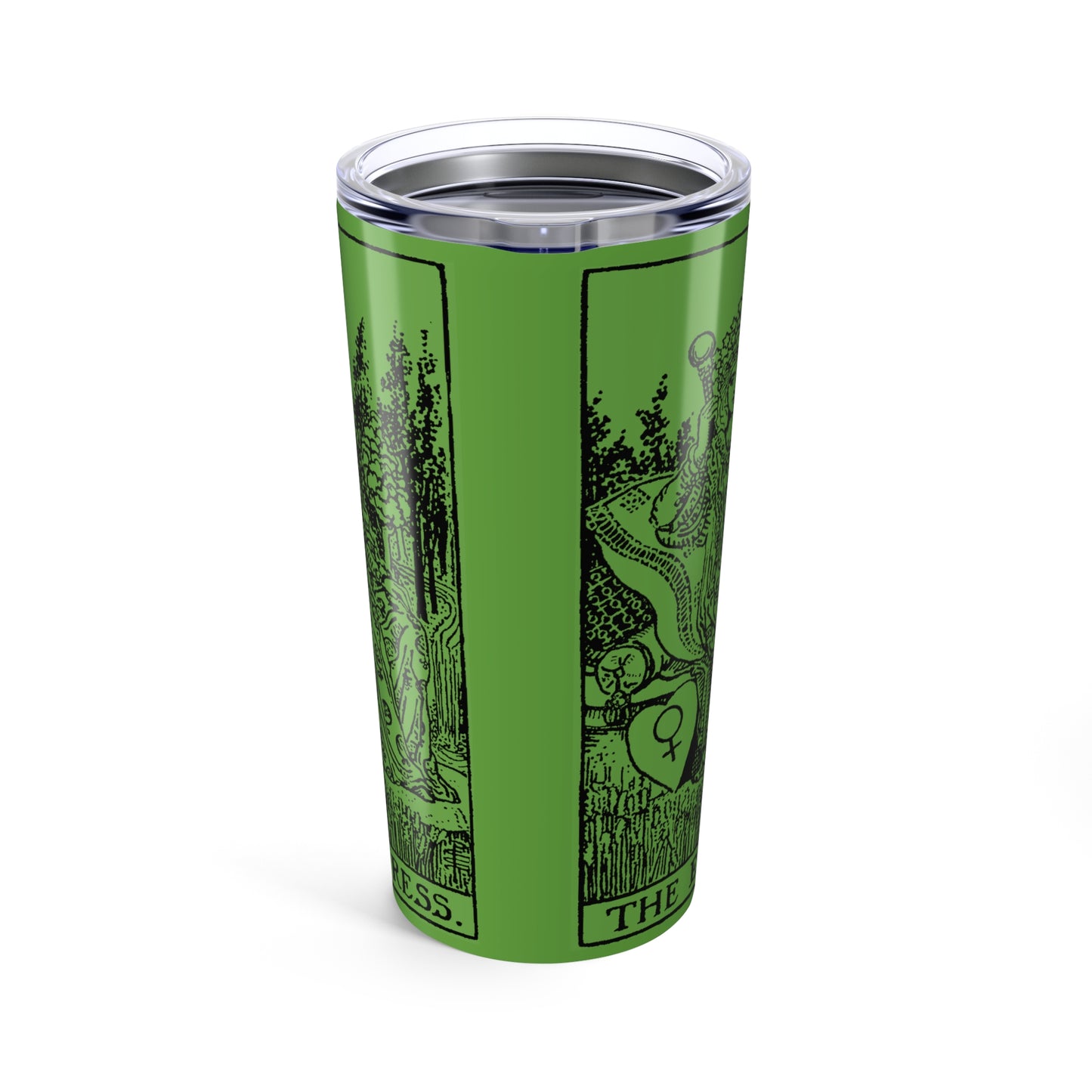 20oz Tumbler with The Empress Tarot Design - Green