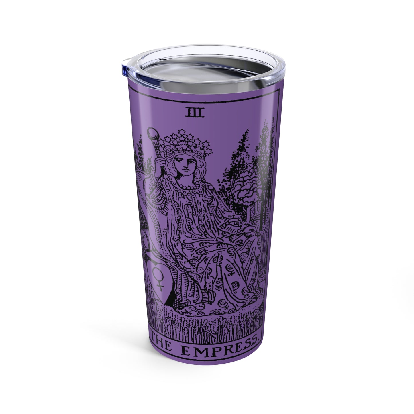 20oz Tumbler with The Empress Tarot Design - Purple