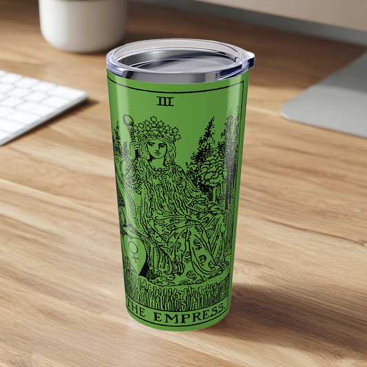 20oz Tumbler with The Empress Tarot Design - Green
