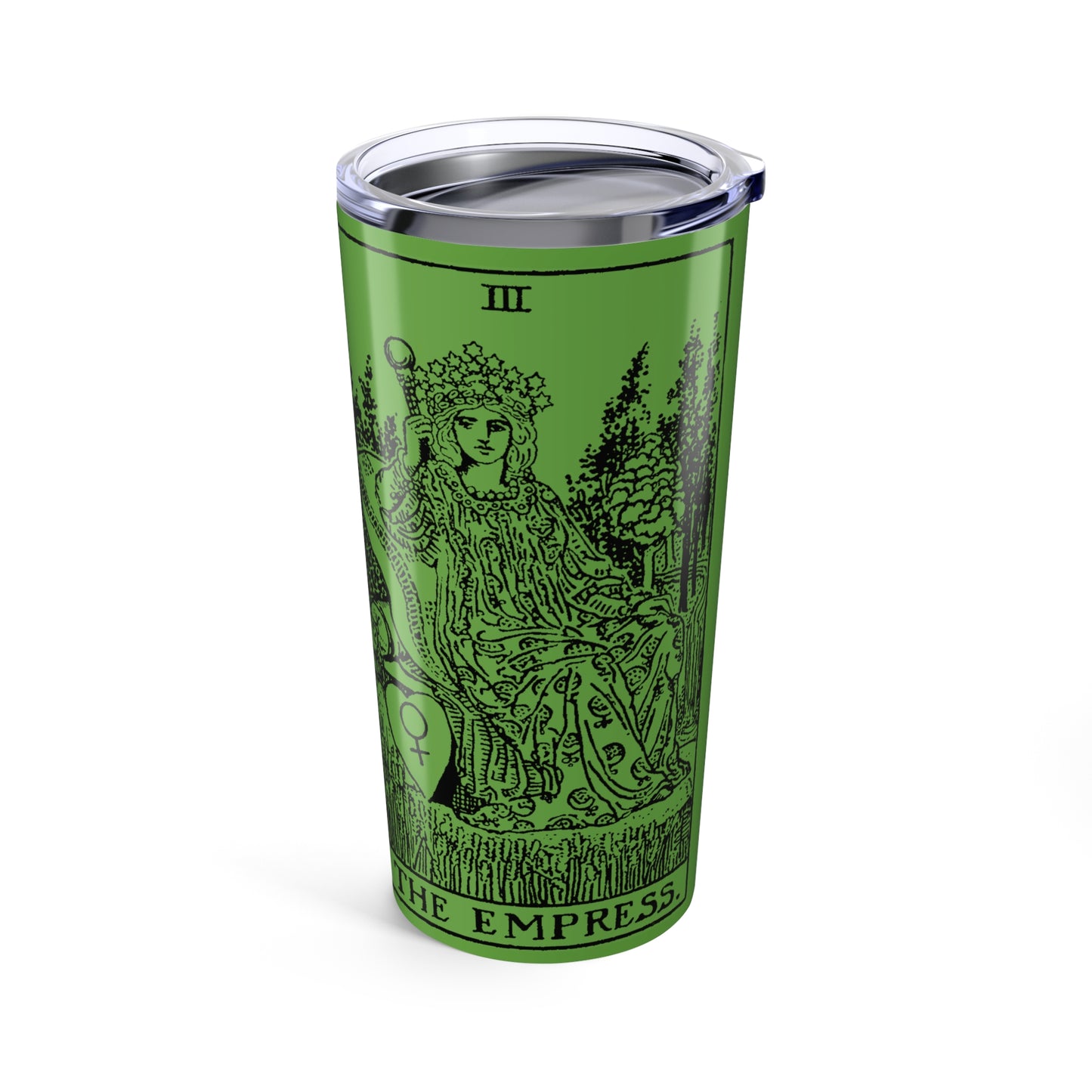 20oz Tumbler with The Empress Tarot Design - Green