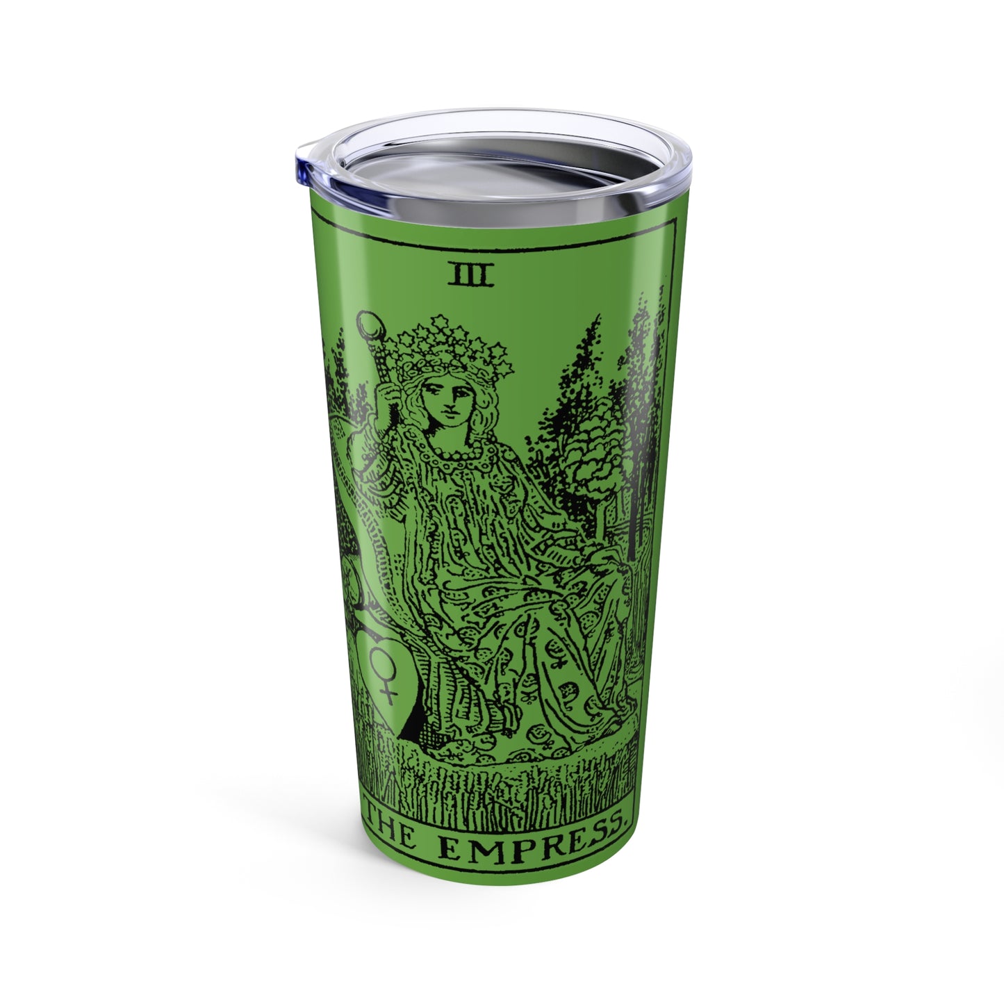 20oz Tumbler with The Empress Tarot Design - Green
