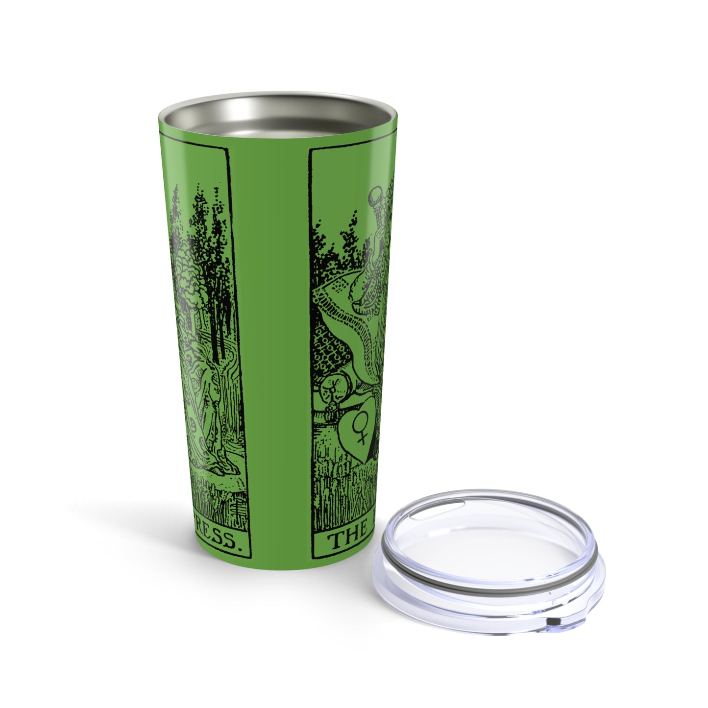 20oz Tumbler with The Empress Tarot Design - Green