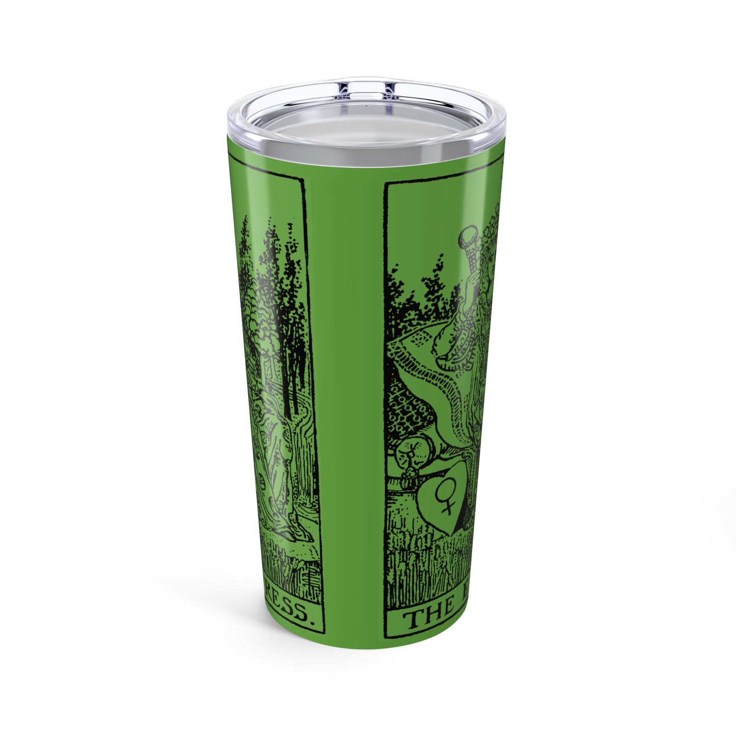 20oz Tumbler with The Empress Tarot Design - Green