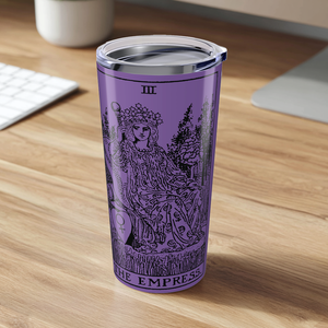 20oz Tumbler with The Empress Tarot Design - Purple